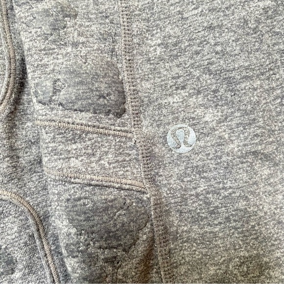 Lululemon Hold Me Close Crop Heathered Fossil with Silicone Grips 8 - Picture 8 of 8